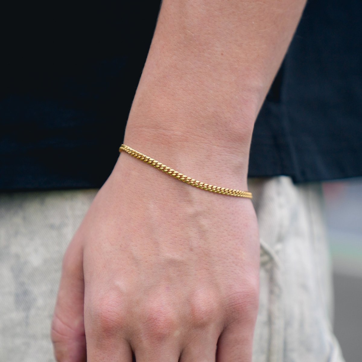 Cuban Bracelet 3mm - 18k Gold - Bling del Barrio
