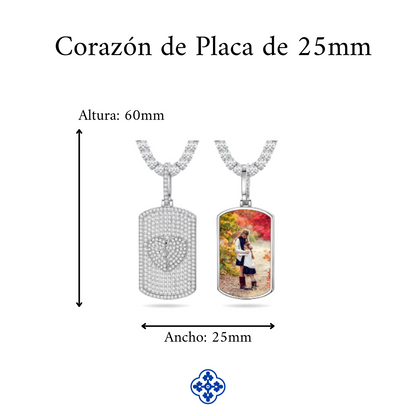 COLGANTE PERSONALIZADO CON FOTO MOISSANITA VVS - PLATA 925