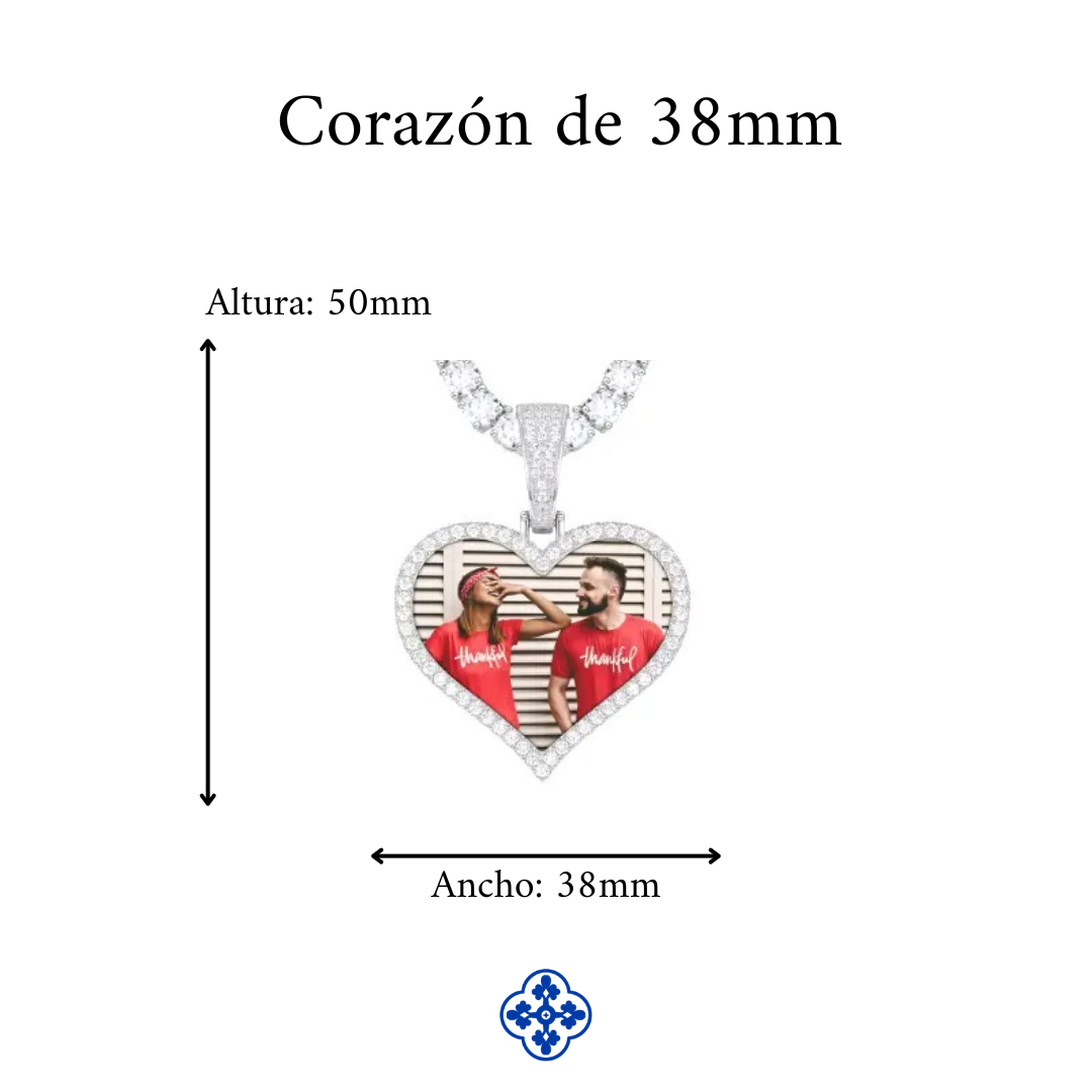 COLGANTE PERSONALIZADO CON FOTO MOISSANITA VVS - PLATA 925