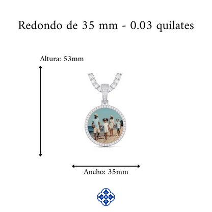 COLGANTE PERSONALIZADO CON FOTO MOISSANITA VVS - PLATA 925