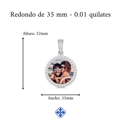 COLGANTE PERSONALIZADO CON FOTO MOISSANITA VVS - PLATA 925