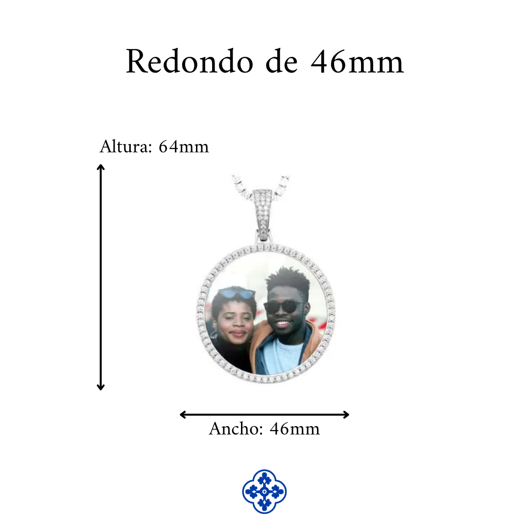 COLGANTE PERSONALIZADO CON FOTO MOISSANITA VVS - PLATA 925