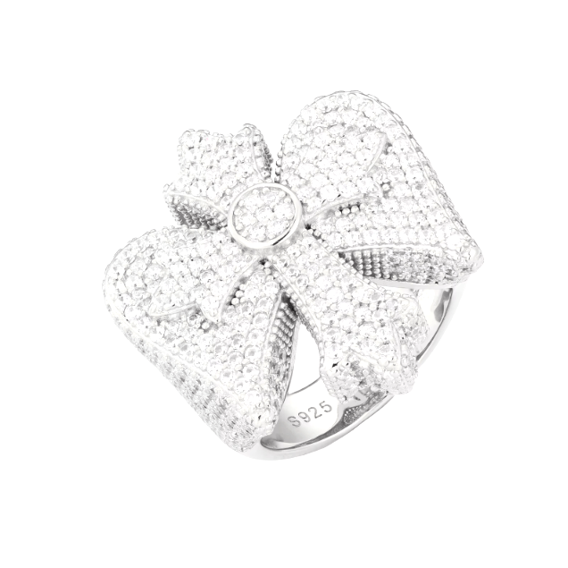 ANILLO DE CRUZ IRIS MOISSANITA VVS - PLATA 925 - ORO BLANCO - Bling del Barrio