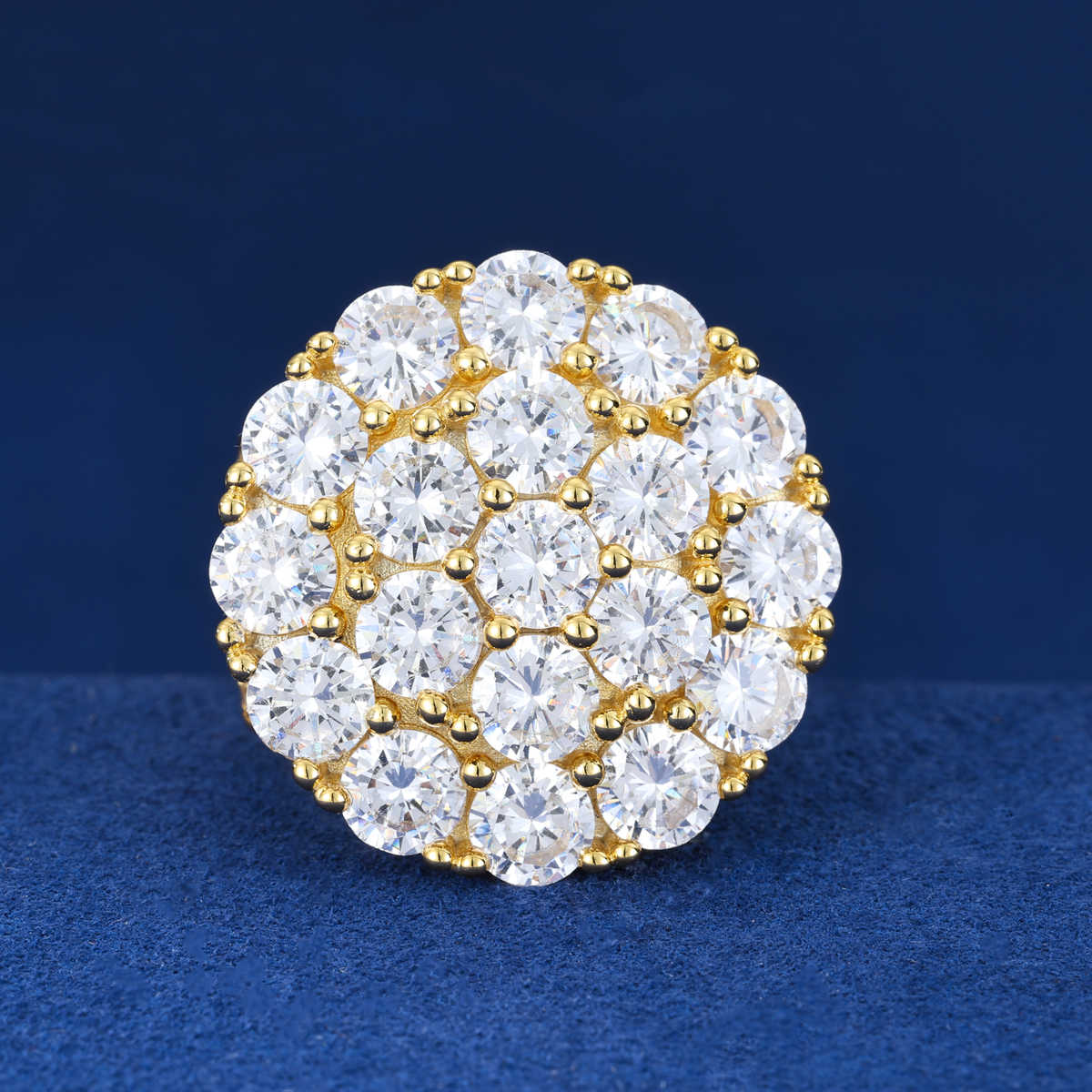 ANILLO DE PANAL MOISSANITA VVS - PLATA 925 - ORO - Bling del Barrio