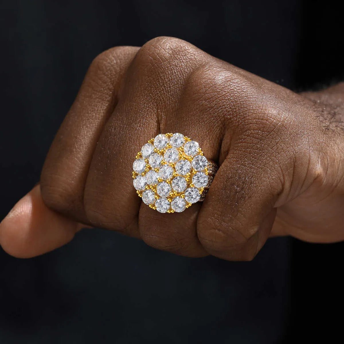ANILLO DE PANAL MOISSANITA VVS - PLATA 925 - ORO - Bling del Barrio