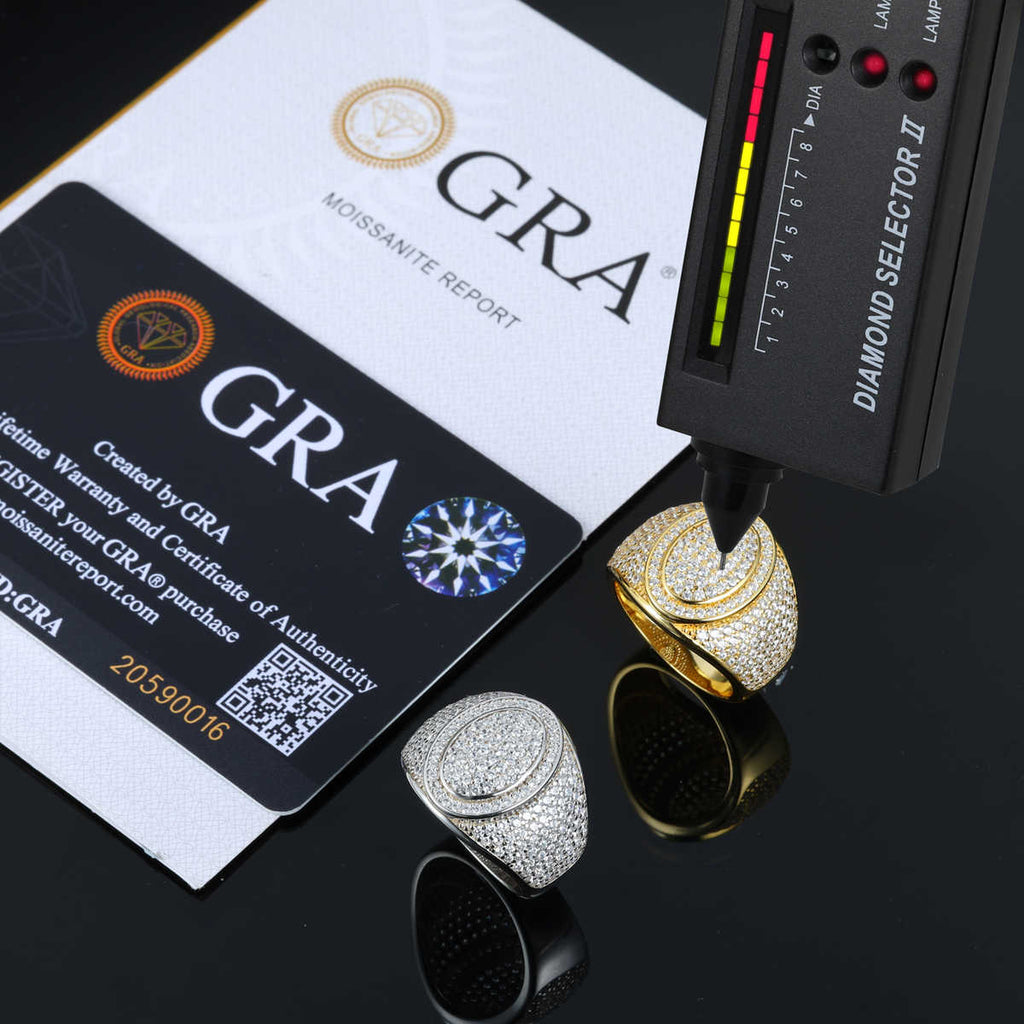 ANILLO OVALADO CON MOISSANITA VVS - ORO - PLATA 925 - Bling del Barrio
