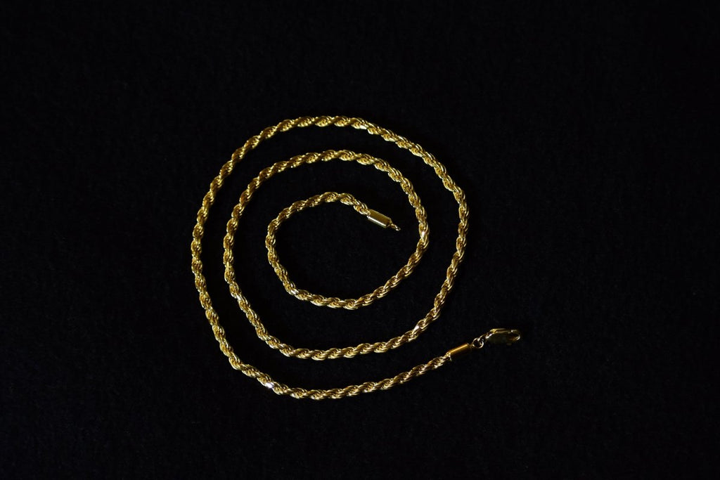 CADENA DE CUERDA ACERO INOXIDABLE 2.5mm - ORO 18K - Bling del Barrio