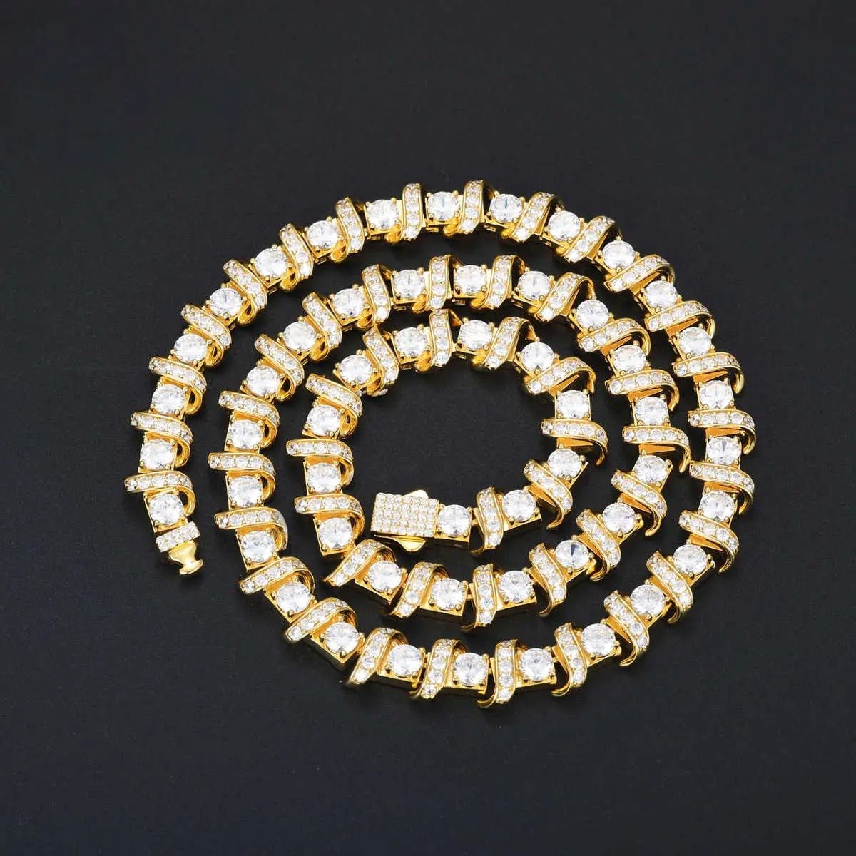 CADENA DE ESLABONES CON MOISSANITA VVS - ORO - PLATA 925 - Bling del Barrio