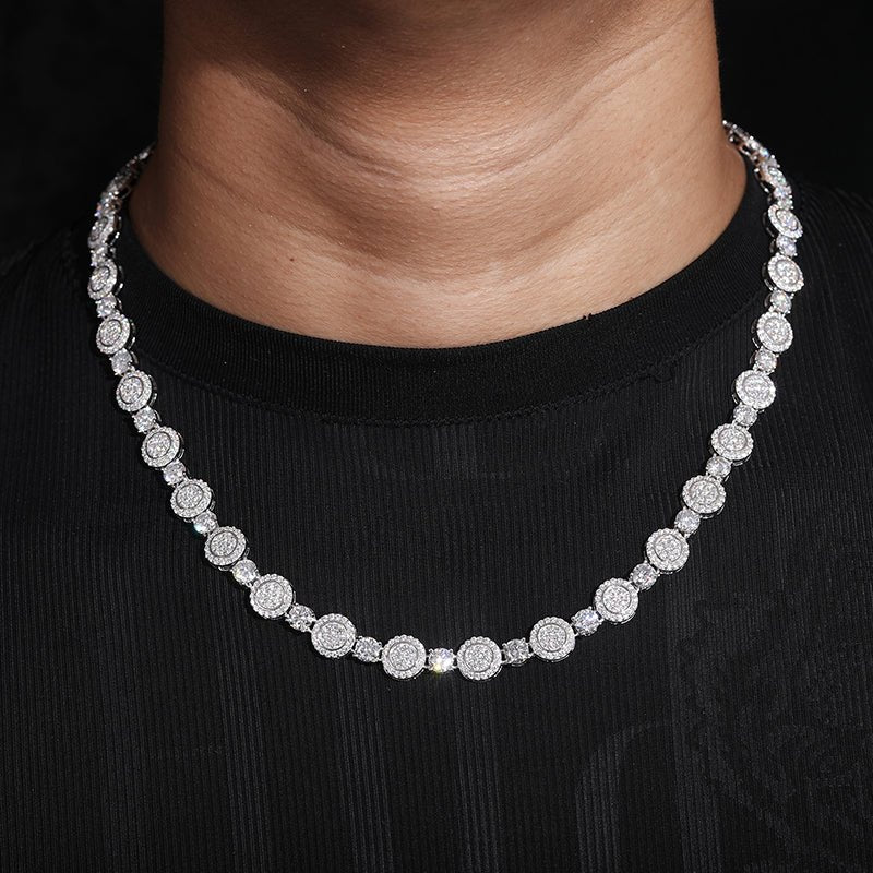 CADENA DE MOISSANITA VVS EN PLATA 925 CON ORO BLANCO – 9MM - Bling del Barrio