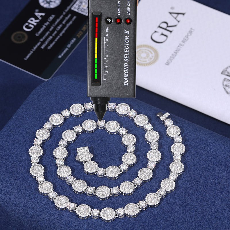 CADENA DE MOISSANITA VVS EN PLATA 925 CON ORO BLANCO – 9MM - Bling del Barrio