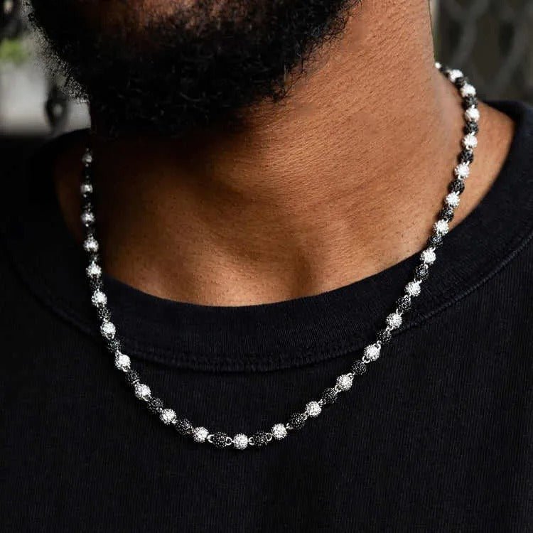 CADENA DE PELOTAS MOISSANITA VVS - PLATA 925 - ORO BLANCO - Bling del Barrio
