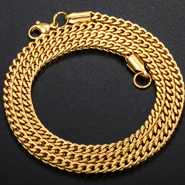 CADENA FRANCO DE ACERO INOXIDABLE 2.5mm - ORO 18K - REGALO GRATIS - Bling del Barrio