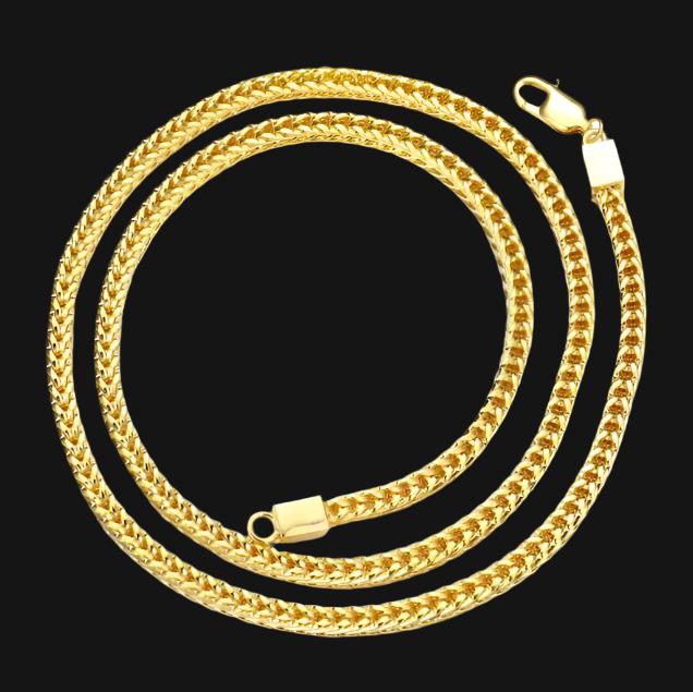 CADENA FRANCO DE PLATA 925 4.5mm - ORO 18K - Bling del Barrio