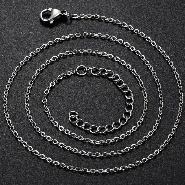 CADENA "O" ACERO INOXIDABLE DE 2.5mm - CHAPADA EN PLATA - REGALO GRATIS - Bling del Barrio