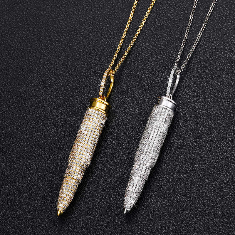 COLGANTE DE BALA MOISSANITA VVS - PLATA 925 - ORO - Bling del Barrio