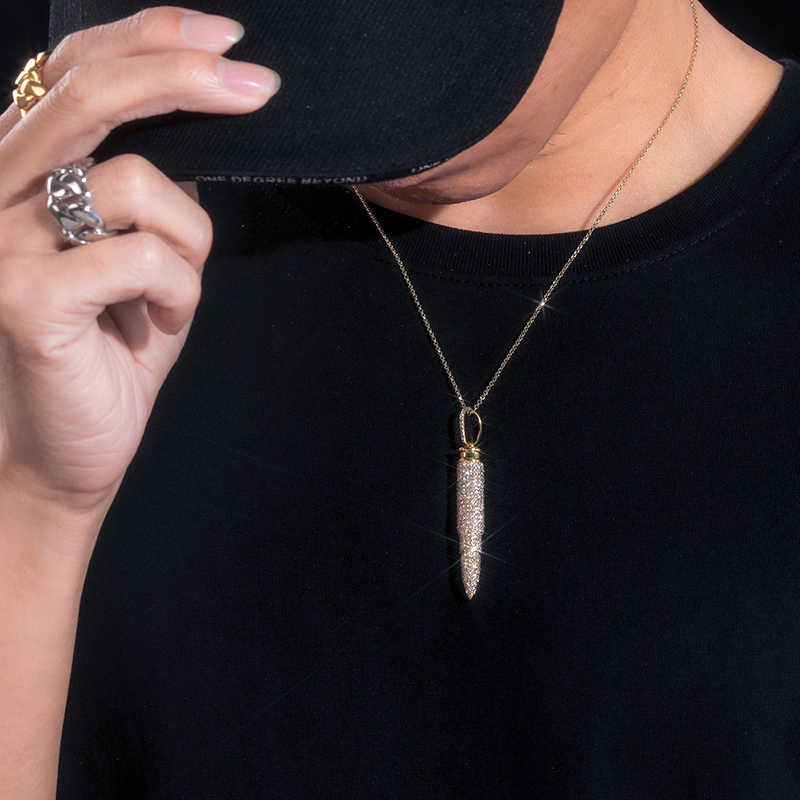 COLGANTE DE BALA MOISSANITA VVS - PLATA 925 - ORO - Bling del Barrio