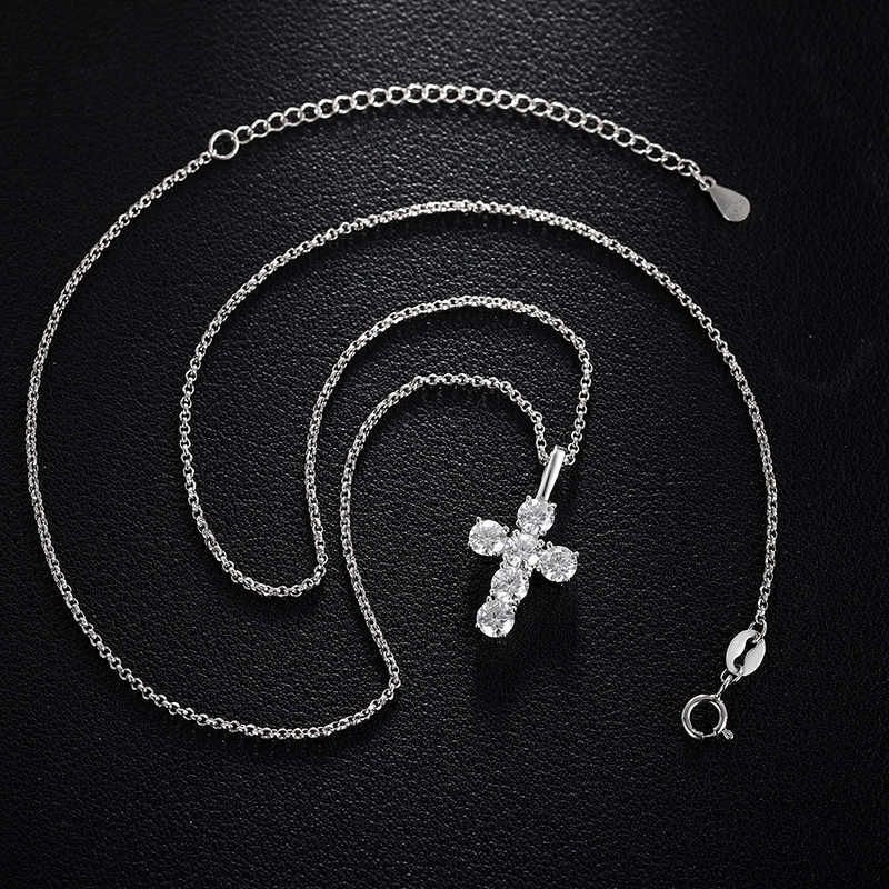 COLGANTE DE CRUZ PIEDRAS MOISSANITA VVS GRANDES - PLATA 925 - ORO BLANCO - Bling del Barrio