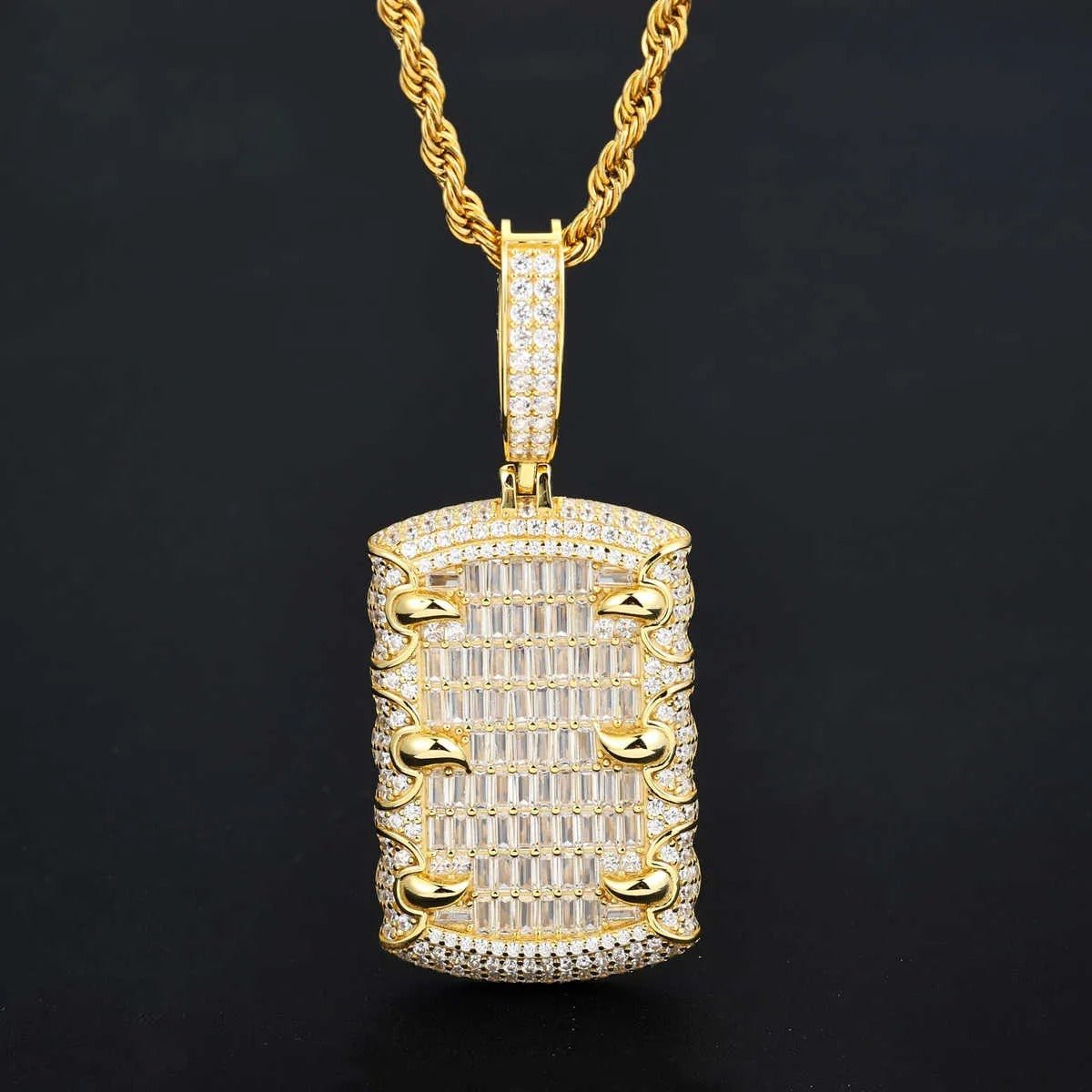 COLGANTE DE GARRA DE DRAGÓN CON MOISSANITA VVS - PLATA 925 - ORO - Bling del Barrio