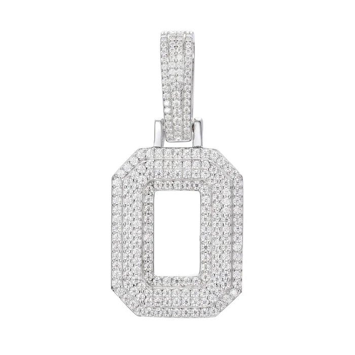 COLGANTE DE LETRA INICIAL A - Z MOISSANITA VVS - ORO BLANCO - PLATA 925 - Bling del Barrio