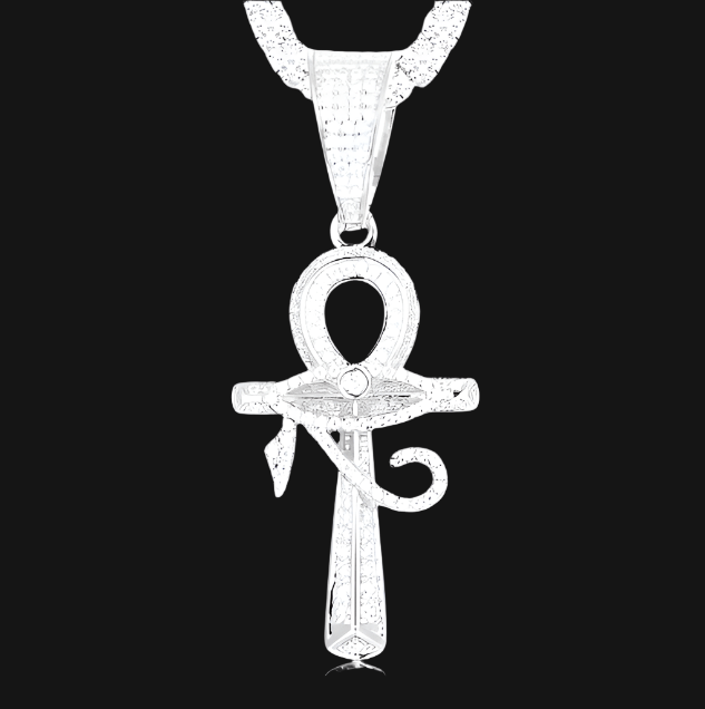 COLGANTE DE OJO TURCO CON CRUZ DE MOISSANITA VVS - PLATA 925 - ORO BLANCO - Bling del Barrio