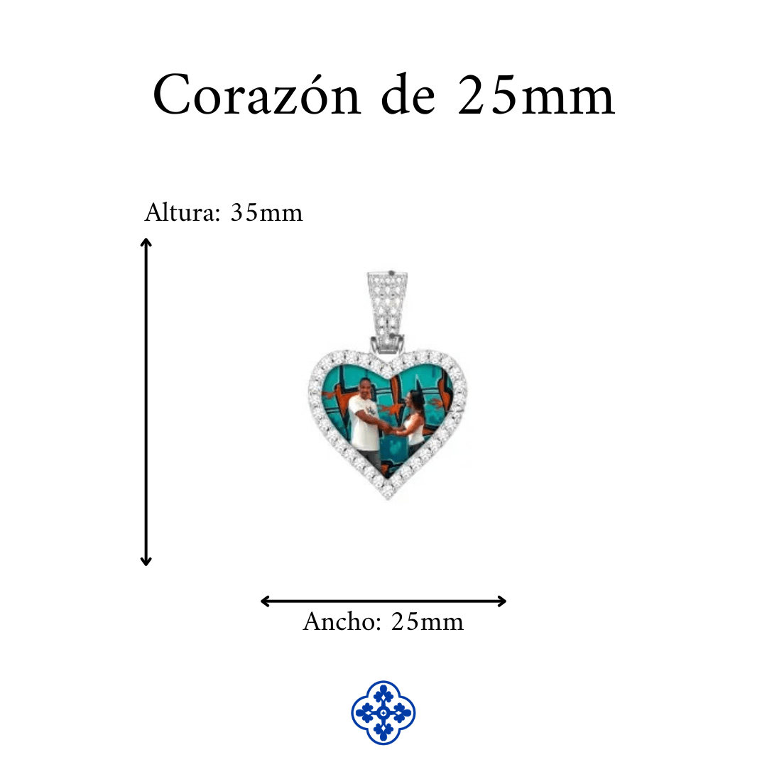 COLGANTE PERSONALIZADO CON FOTO MOISSANITA VVS - PLATA 925 - ORO BLANCO - Bling del Barrio