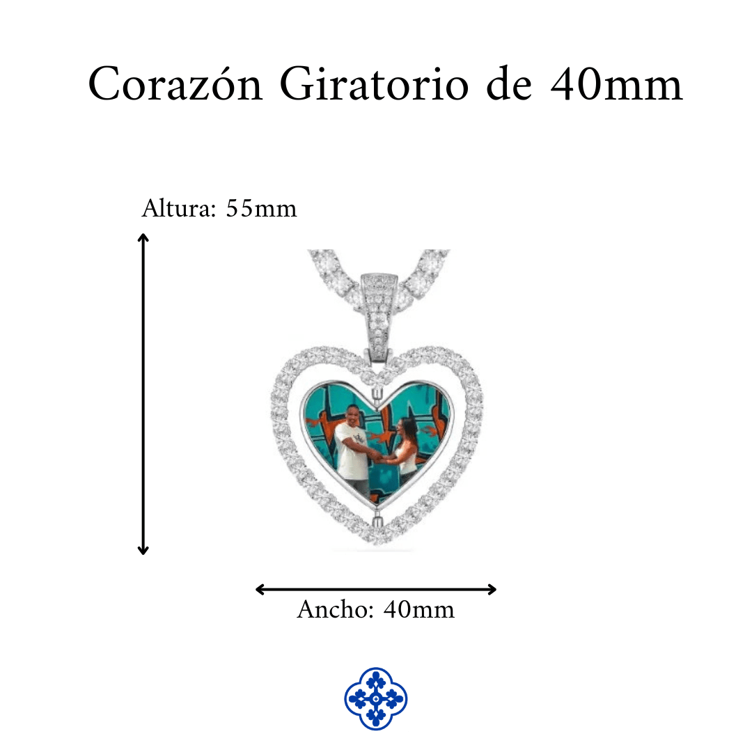 COLGANTE PERSONALIZADO CON FOTO MOISSANITA VVS - PLATA 925 - ORO BLANCO - Bling del Barrio