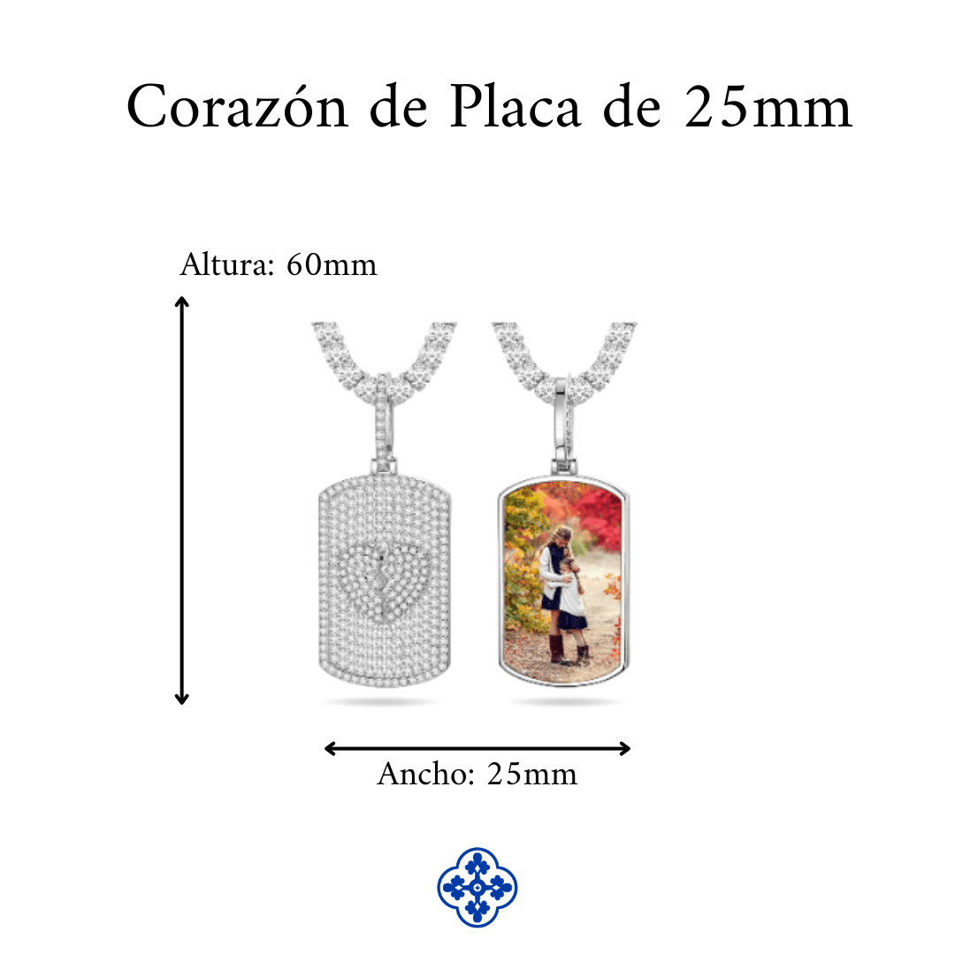 COLGANTE PERSONALIZADO CON FOTO MOISSANITA VVS - PLATA 925 - ORO BLANCO - Bling del Barrio