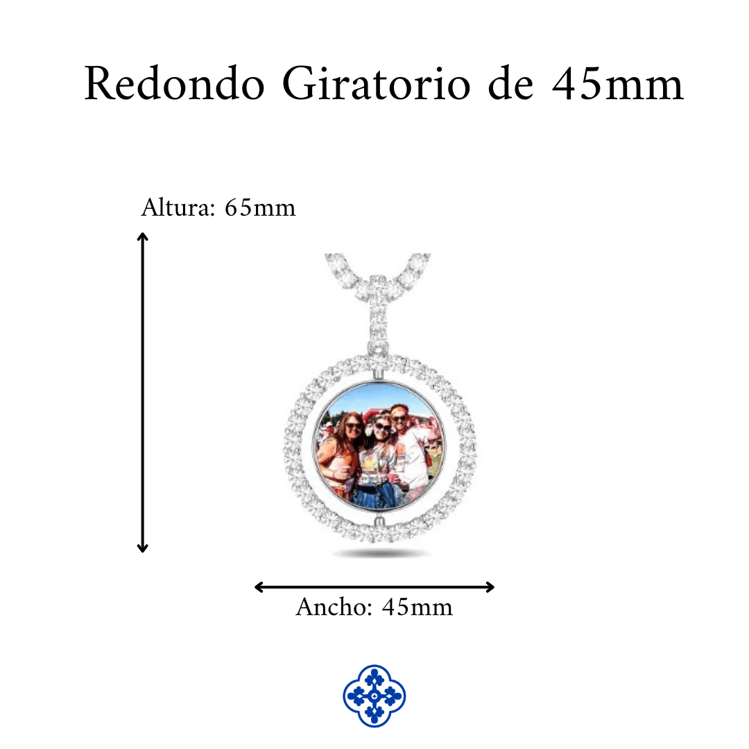 COLGANTE PERSONALIZADO CON FOTO MOISSANITA VVS - PLATA 925 - ORO BLANCO - Bling del Barrio