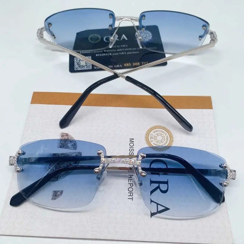 GAFAS DE SOL AZUL CLARO CON MOISSANITA VVS - REGALO GRATIS - Bling del Barrio