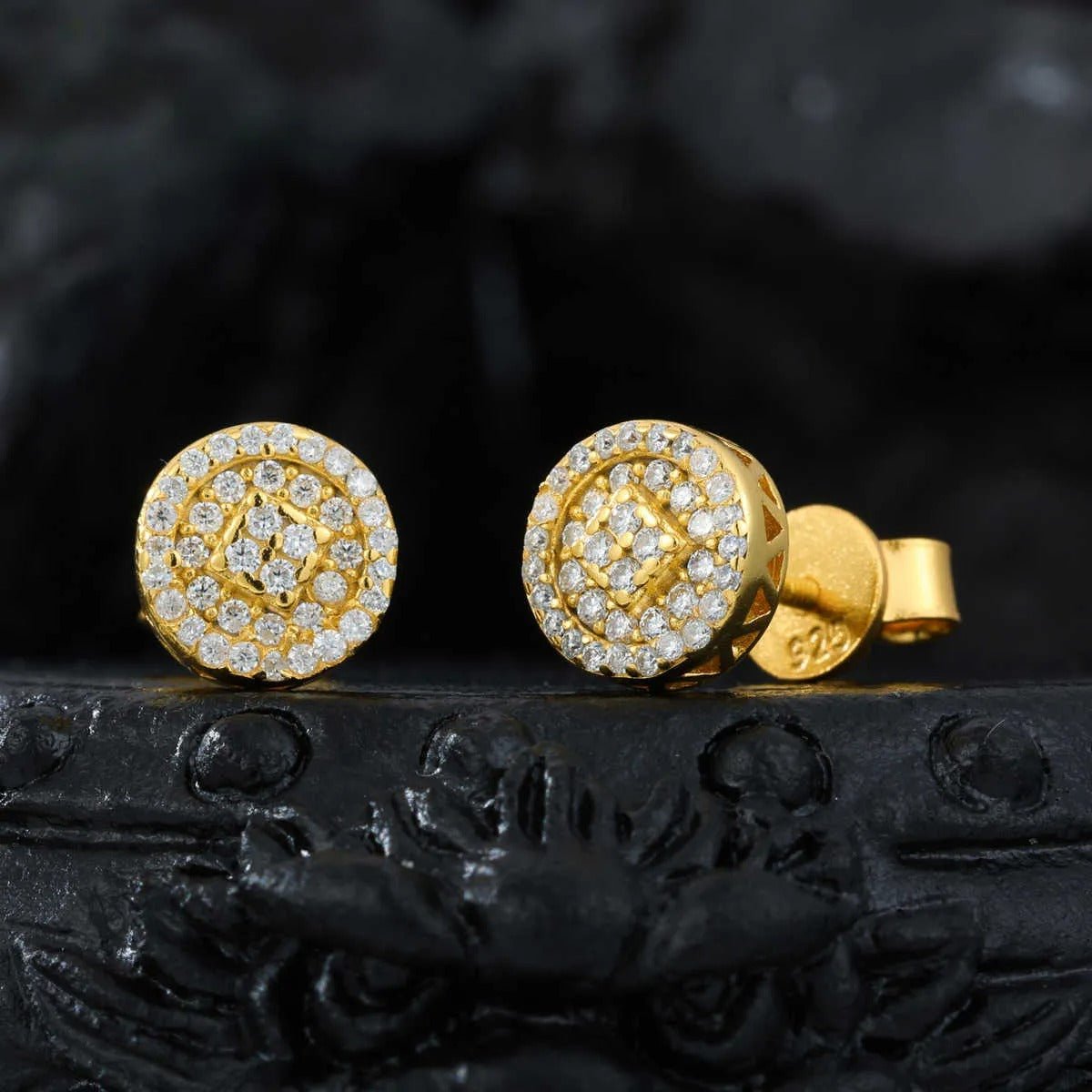 PENDIENTES CIRCULARES DE TUERCA MOISSANITA VVS - PLATA 925 - ORO - Bling del Barrio
