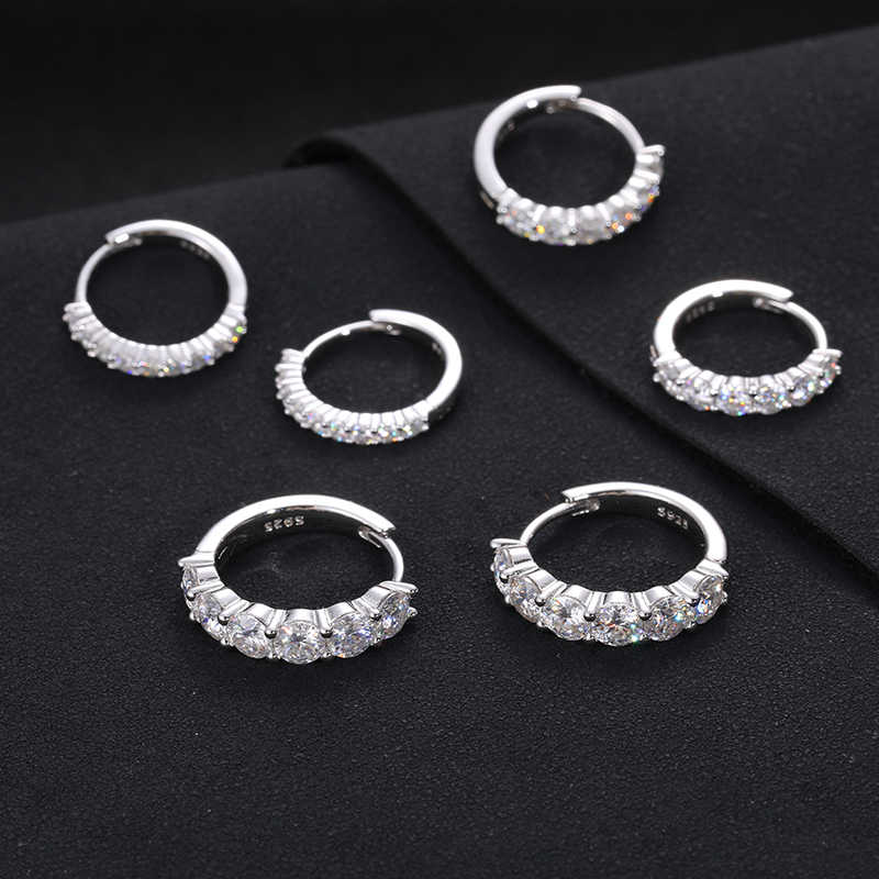 PENDIENTES DE ARO MOISSANITA VVS 2 - 5mm - PLATA 925 - ORO BLANCO - Bling del Barrio