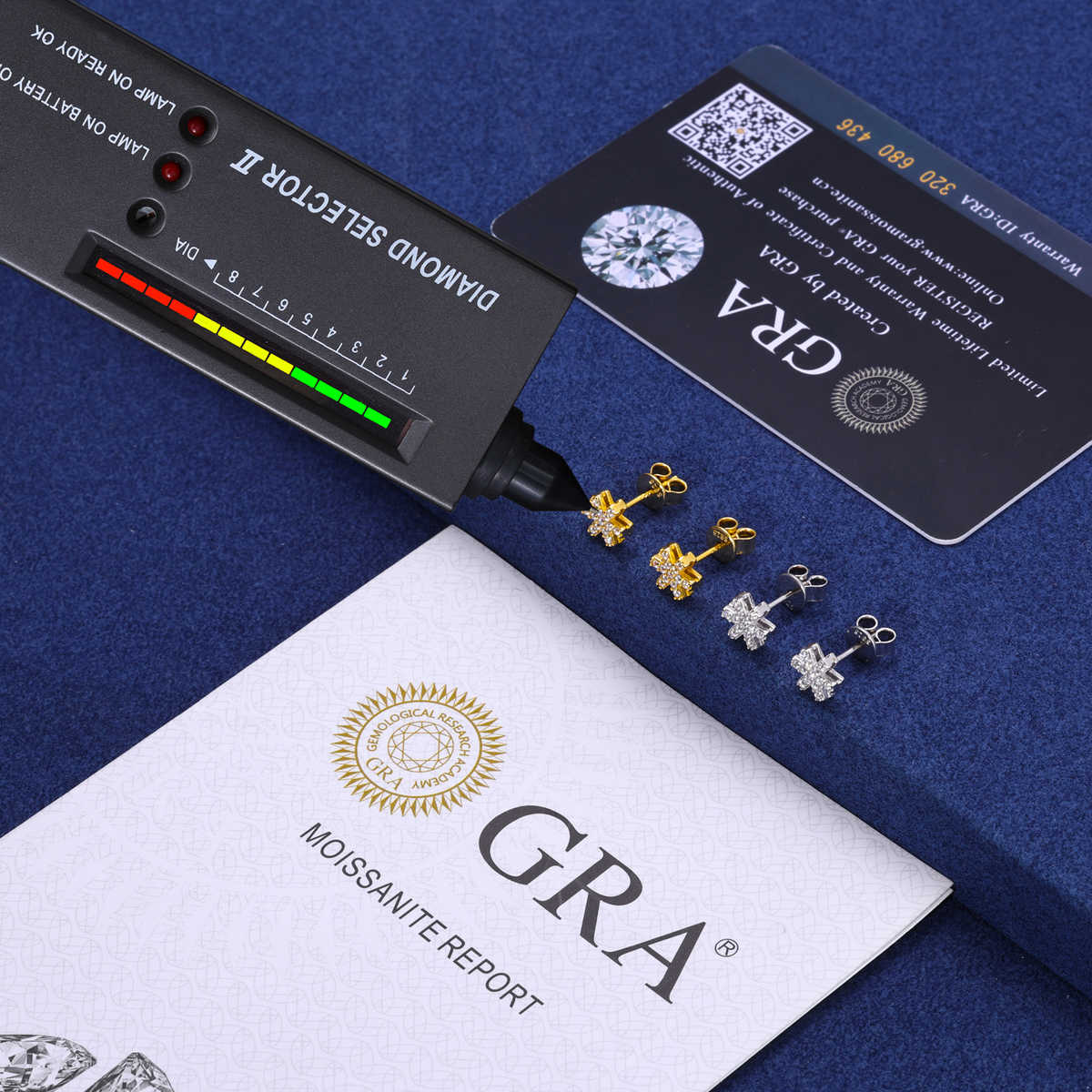 PENDIENTES DE COPOS MOISSANITA VVS - PLATA 925 - ORO - Bling del Barrio