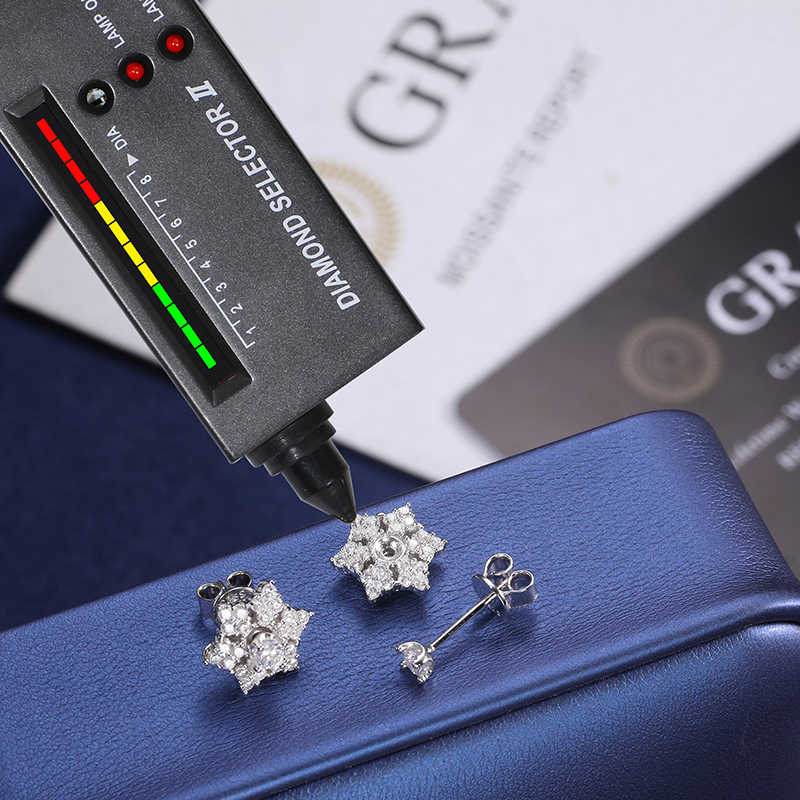 PENDIENTES DE ESTRELLA MOISSANITA VVS - PLATA 925 - ORO BLANCO - Bling del Barrio