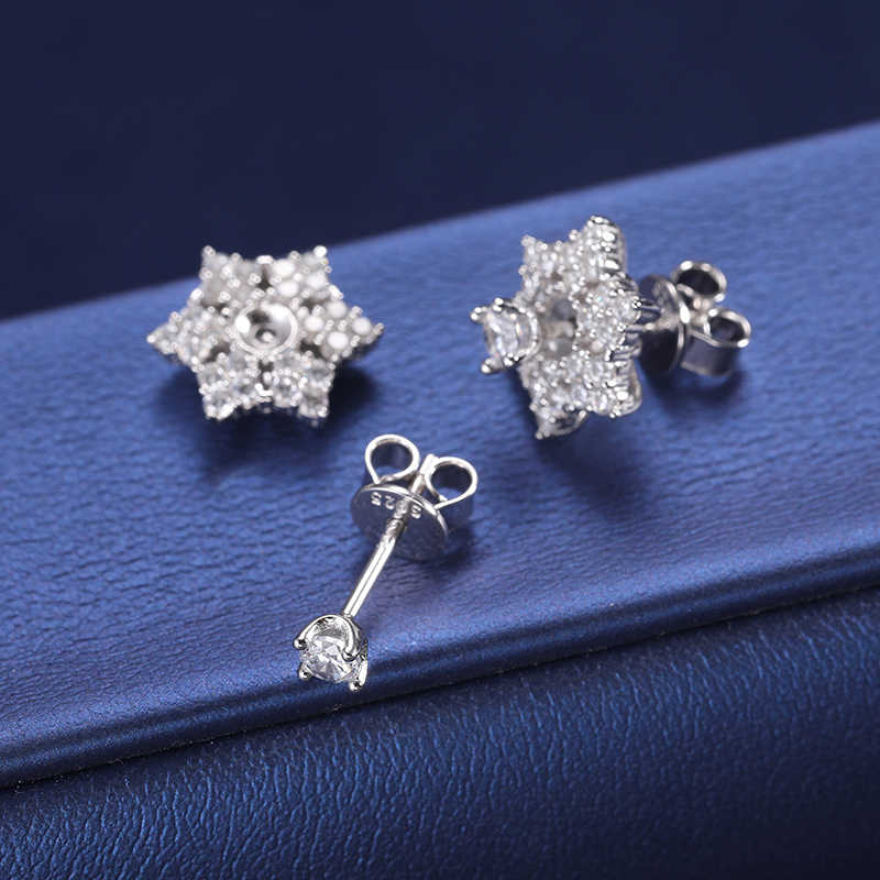 PENDIENTES DE ESTRELLA MOISSANITA VVS - PLATA 925 - ORO BLANCO - Bling del Barrio