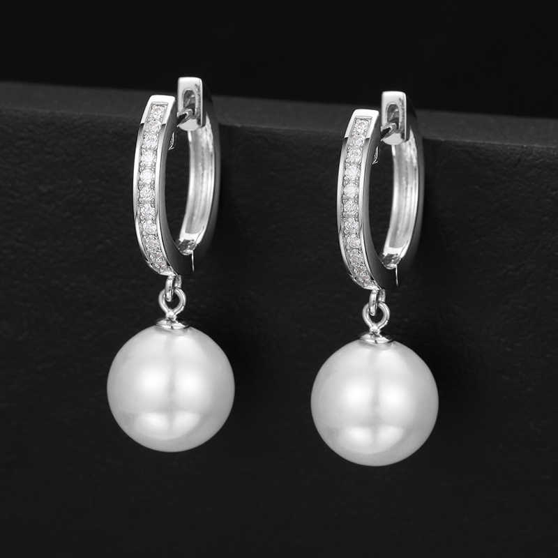 PENDIENTES DE MOISSANITA VVS CON PERLA DE AGUA DULCE - PLATA 925 - ORO BLANCO - Bling del Barrio