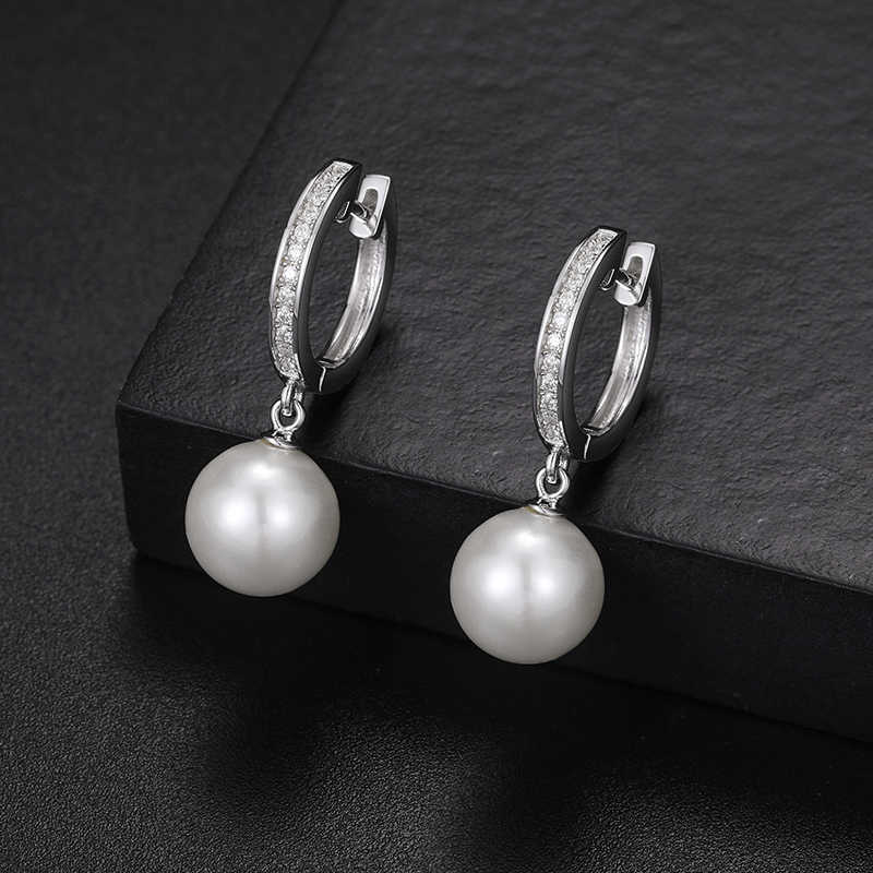 PENDIENTES DE MOISSANITA VVS CON PERLA DE AGUA DULCE - PLATA 925 - ORO BLANCO - Bling del Barrio