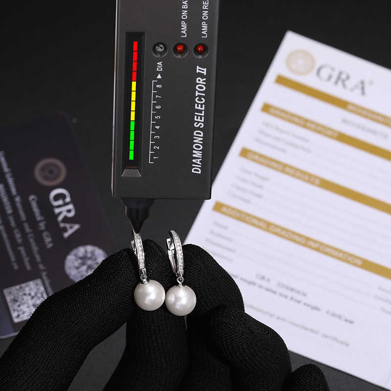 PENDIENTES DE MOISSANITA VVS CON PERLA DE AGUA DULCE - PLATA 925 - ORO BLANCO - Bling del Barrio
