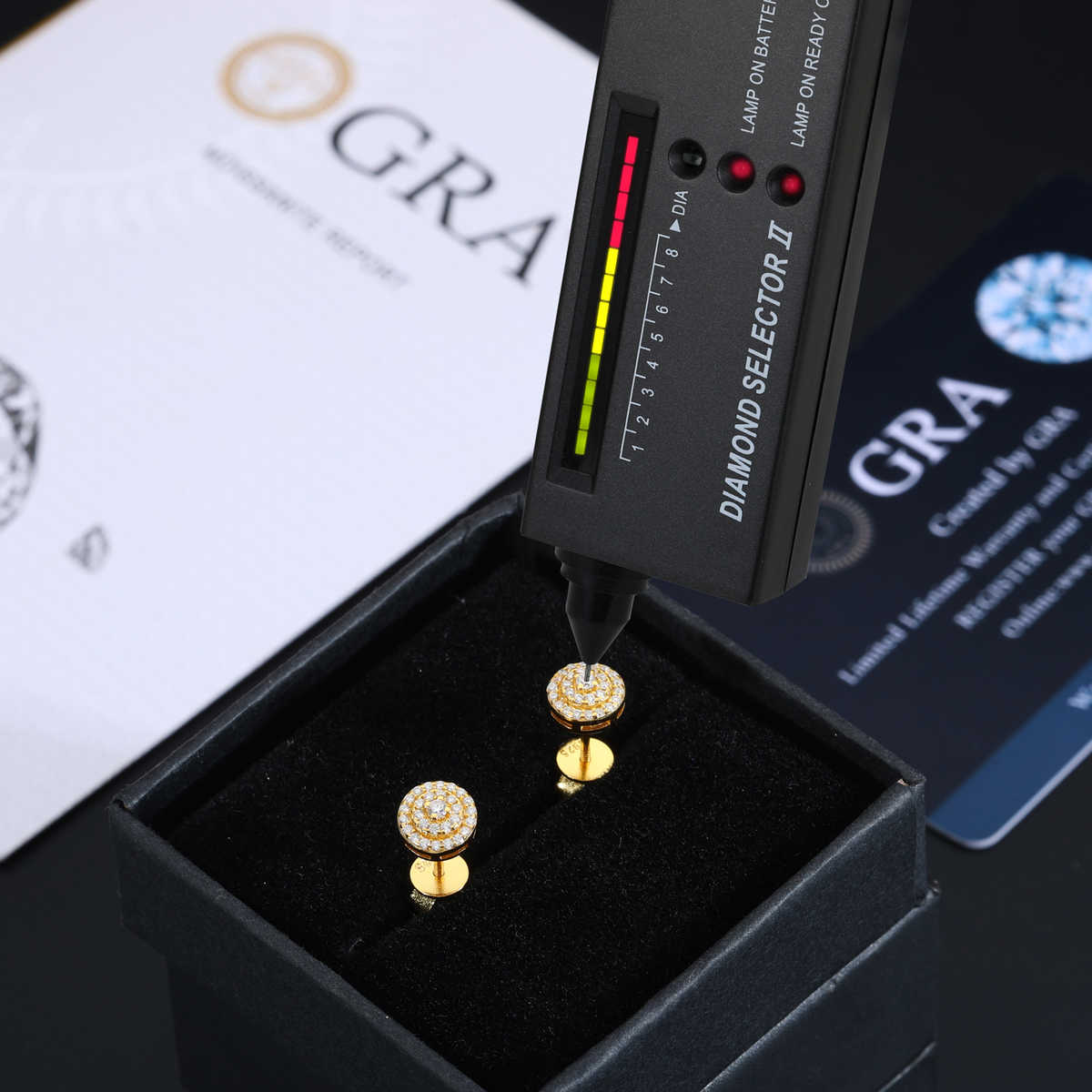 PENDIENTES DE TUERCA CON 3 FILAS MOISSANITA VVS - PLATA 925 - ORO - Bling del Barrio
