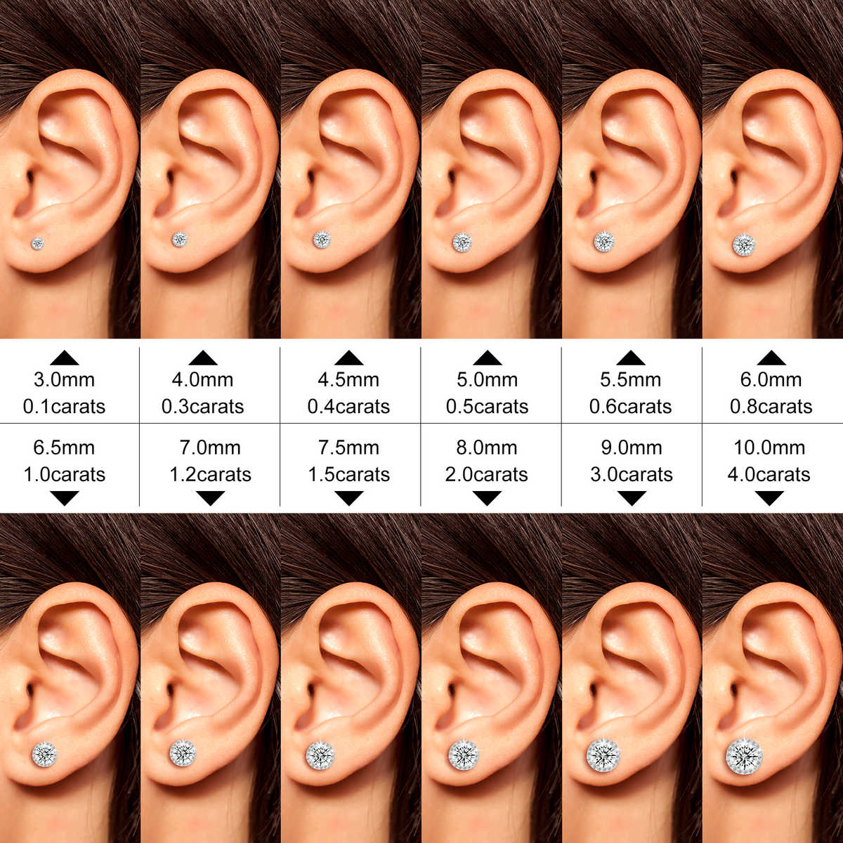 PENDIENTES DE TUERCA CON HALO MOISSANITA VVS - PLATA 925 - REGALO GRATIS - Bling del Barrio