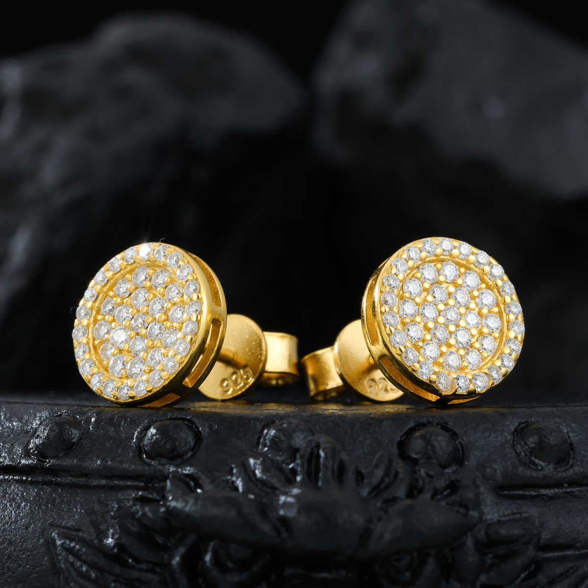 PENDIENTES REDONDOS DE TUERCA MOISSANITA VVS - PLATA 925 - ORO - Bling del Barrio