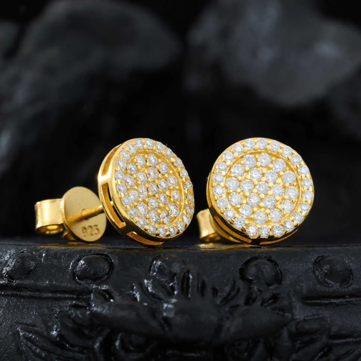 PENDIENTES REDONDOS DE TUERCA MOISSANITA VVS - PLATA 925 - ORO - Bling del Barrio