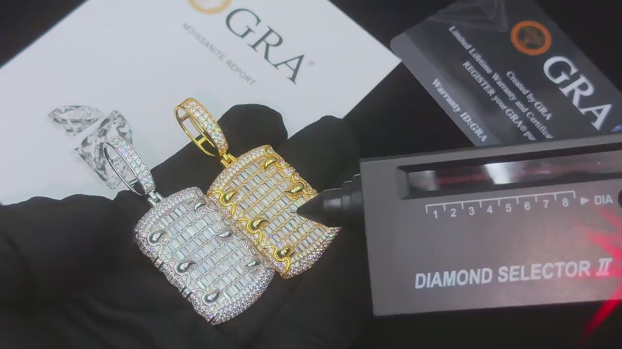 DIJE DE GARRA DE DRAGÓN CON MOISSANITA VVS EN PLATA 925 CHAPADA EN ORO - Bling del Barrio