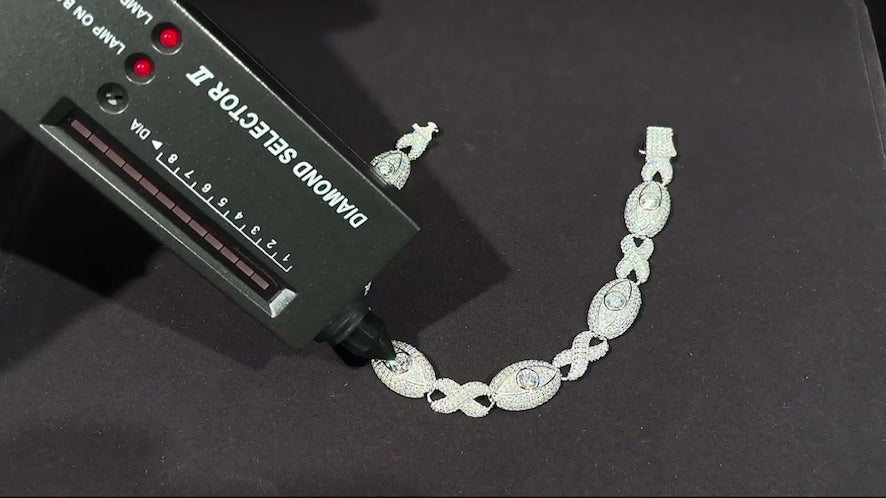 Pulsera Evil Eye Infinity Con Moissanita VVS En Plata 925