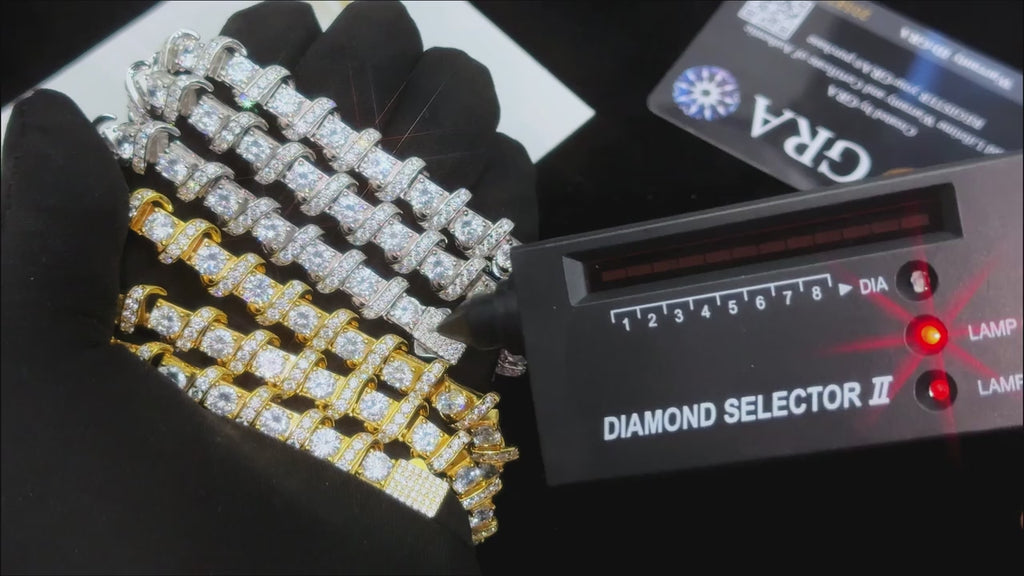 CADENA DE ORO 18K Y ESLABONES CON MOISSANITA VVS