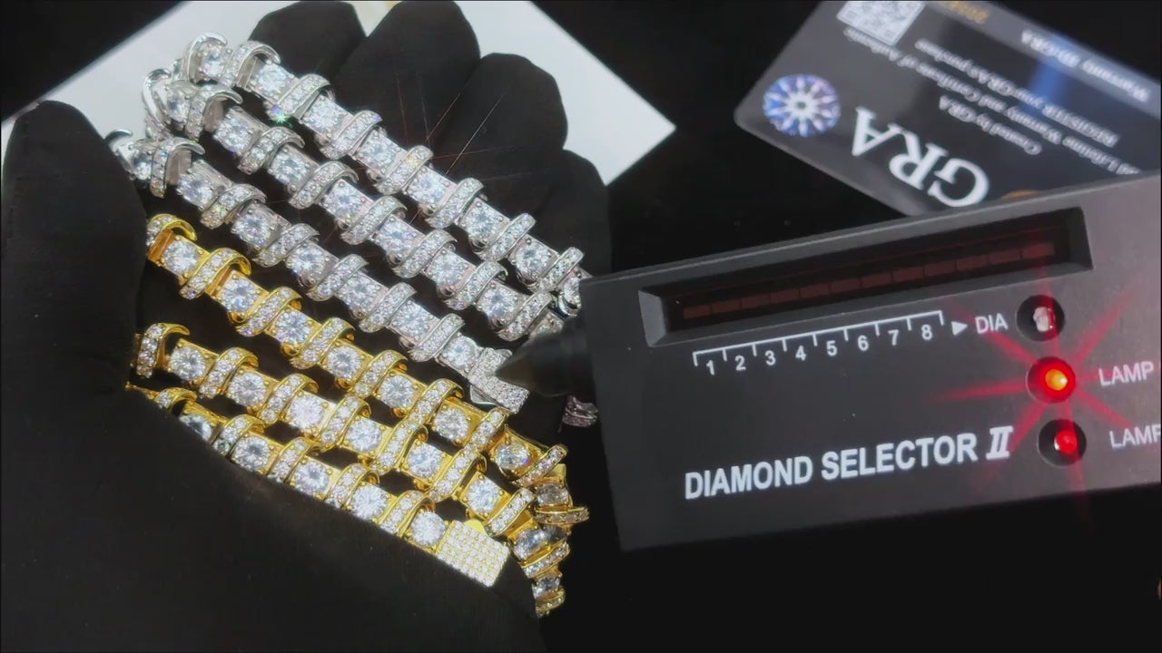 CADENA DE ORO 18K Y ESLABONES CON MOISSANITA VVS