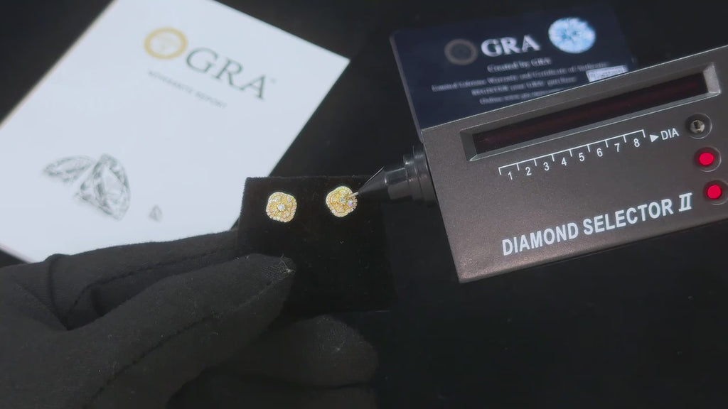 ARETES DE TUERCA CON CIERRE DE ROSCA Y MOISSANITA VVS EN PLATA 925 CHAPADA EN ORO - Bling del Barrio
