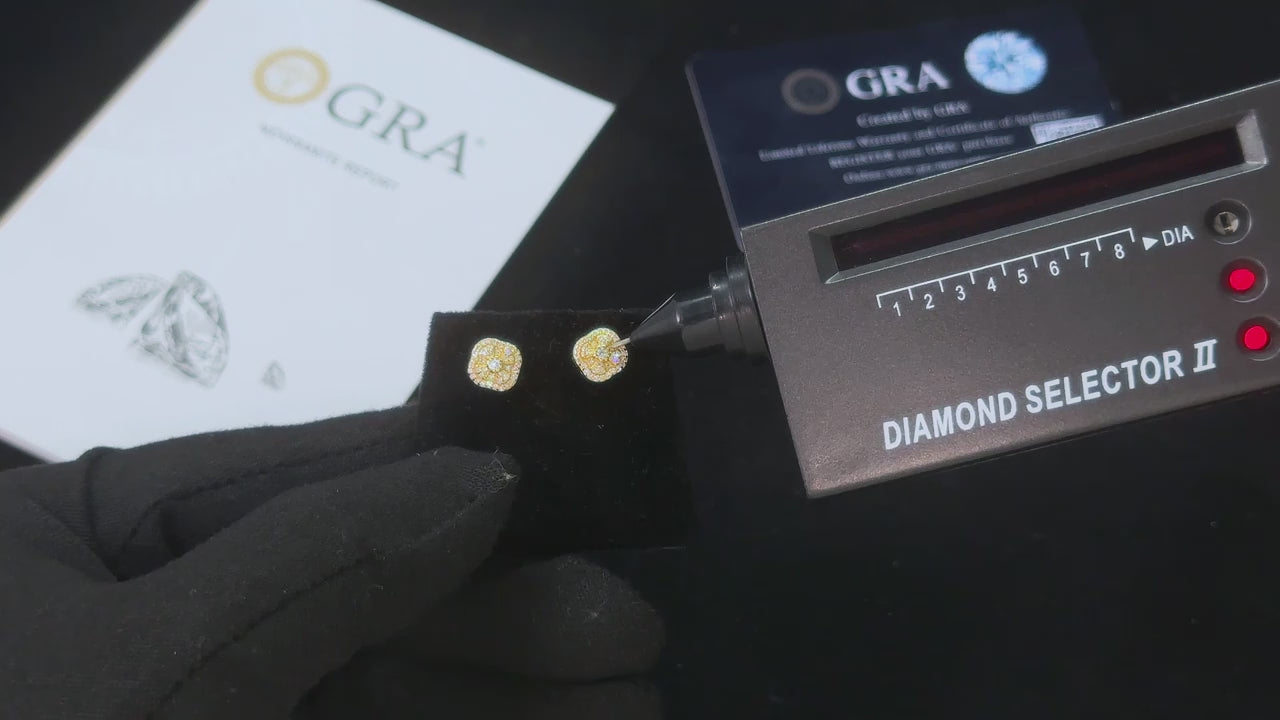 ARETES DE TUERCA CON CIERRE DE ROSCA Y MOISSANITA VVS EN PLATA 925 CHAPADA EN ORO - Bling del Barrio