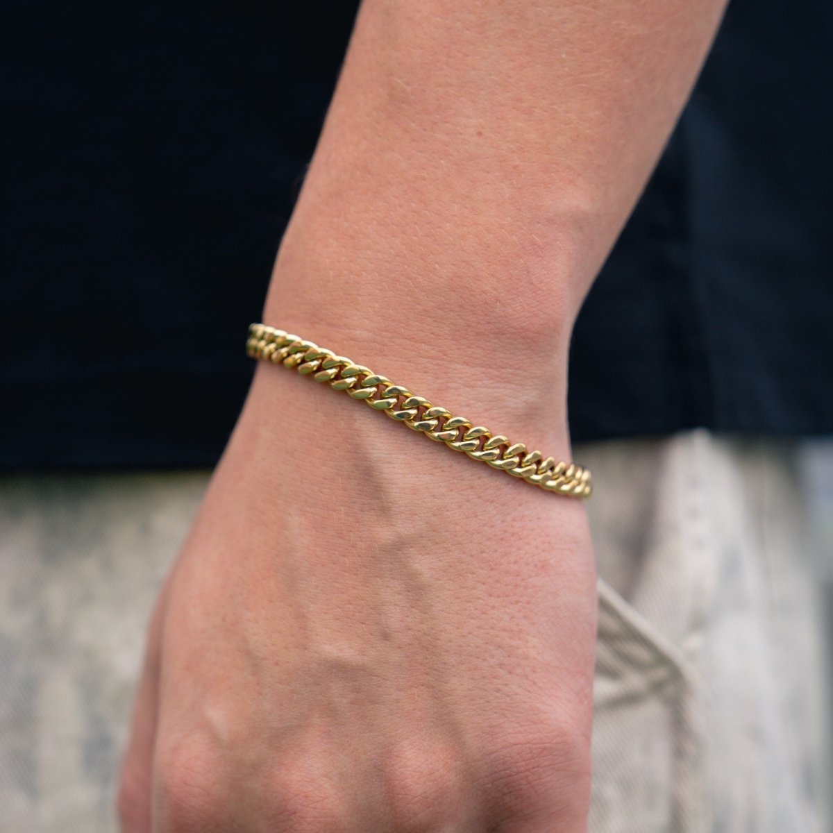 Pulsera Cubana 7mm - Oro 18k - Bling del Barrio