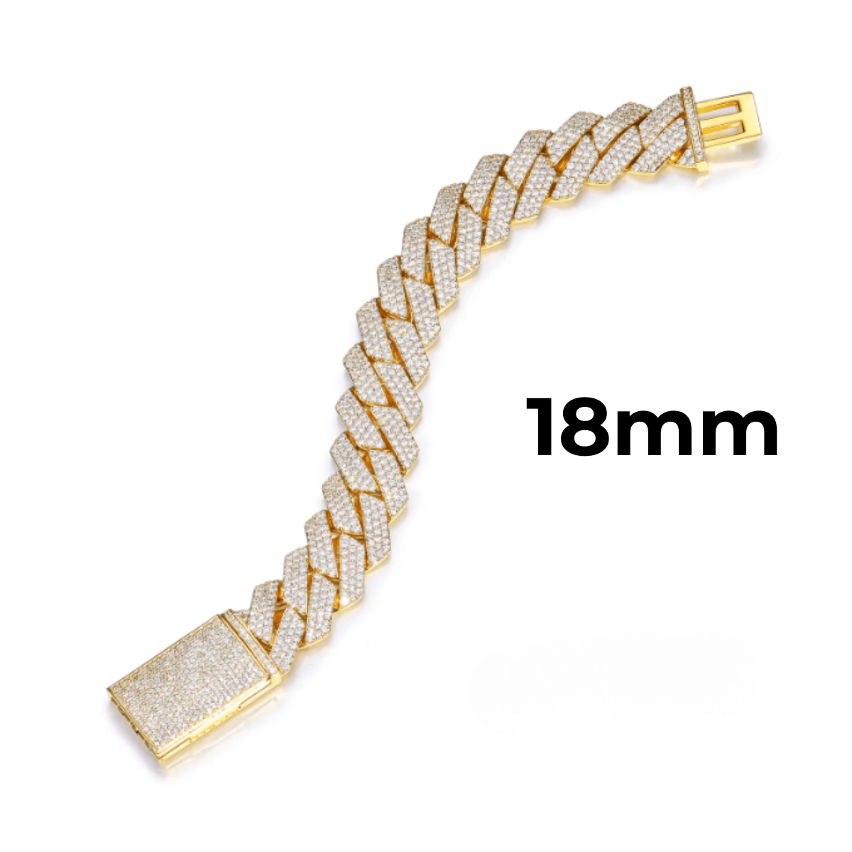 Pulsera Cubana De Moissanita VVS 8 - 20mm - Oro/Oro Blanco - Bling del Barrio