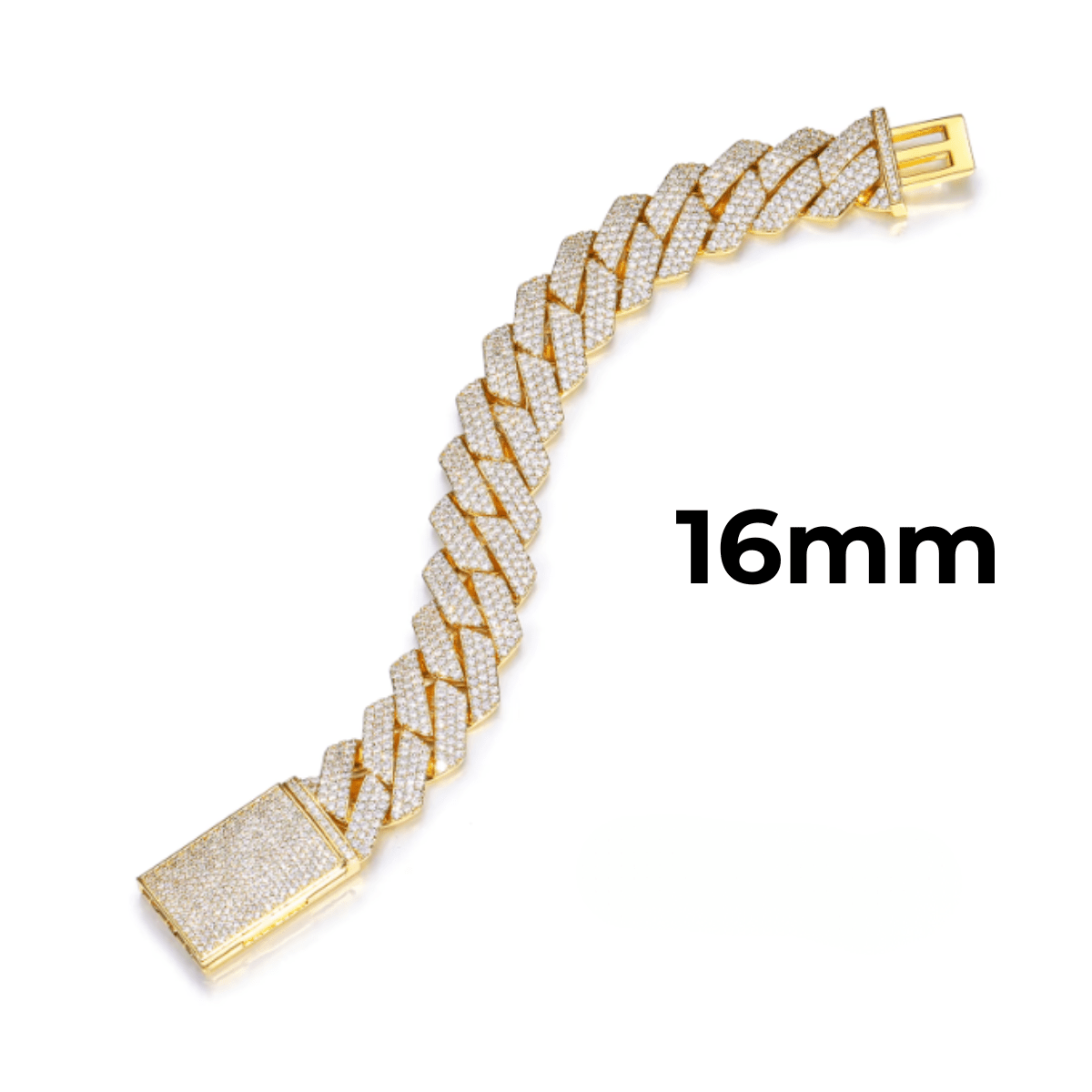 Pulsera Cubana De Moissanita VVS 8 - 20mm - Oro/Oro Blanco - Bling del Barrio